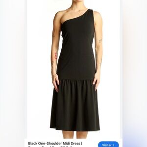 Banana Republic Black one shouder Midi Dress